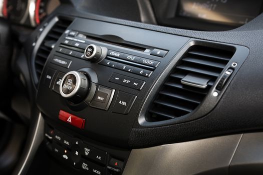 control panel and cd in a modern car