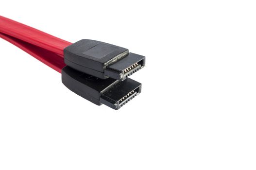 Sata cable on a white background with space for your text

