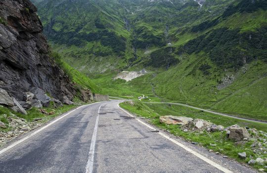 Mountain road on the Transfagarasan, Romania Fagaras Mountains