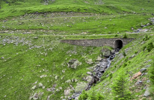 Beautiful mountains landscape in Carpathian on the Transfagarasan road.