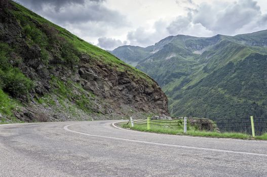 Mountain road on the Transfagarasan, Romania Fagaras Mountains