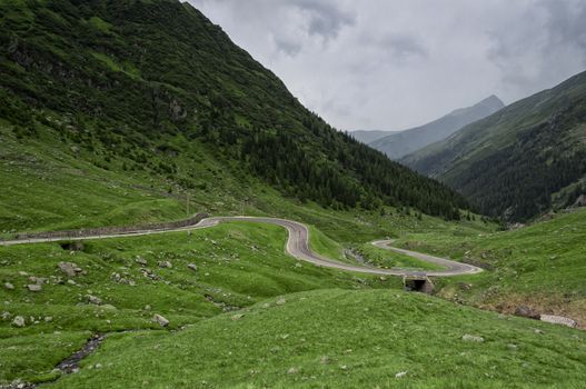 Beautiful mountains landscape in Carpathian on the Transfagarasan road.