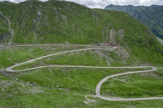 Mountain road on the Transfagarasan, Romania Fagaras Mountains