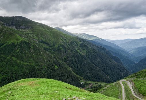 Mountain road on the Transfagarasan, Romania Fagaras Mountains