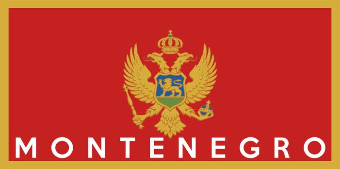 very big size illustration country flag of Montenegro