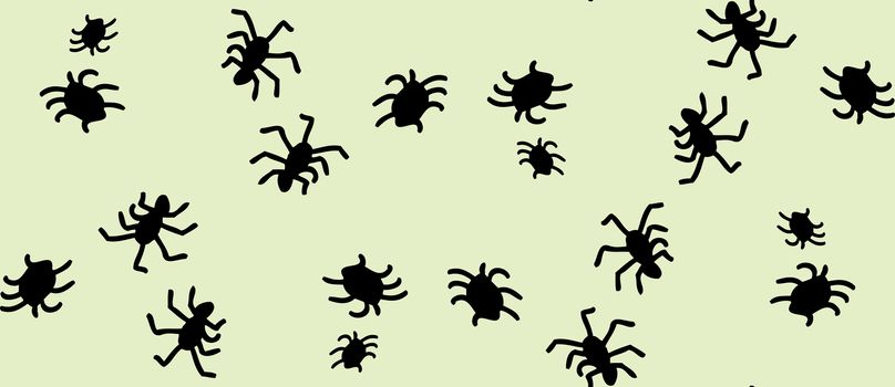 Seamless wallpaper background pattern of various spiders