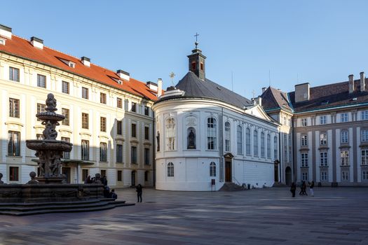 PRAGUE, CZECH REPUBLIC - MARCH 13th, 2014 - Prague castle Located in the Hradcany district is the official residence and office of the President of the Czech Republic.