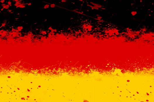 Geramny flag painted with splash of paint