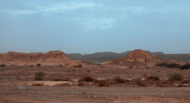 An Israel desert and cloudy stormy sky