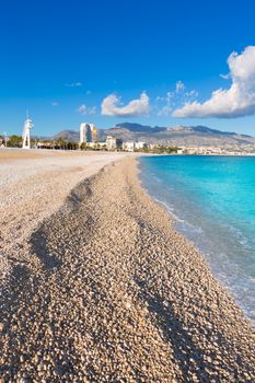 Altea Playa del Albir of white stones in Alicante Mediterranean Spain