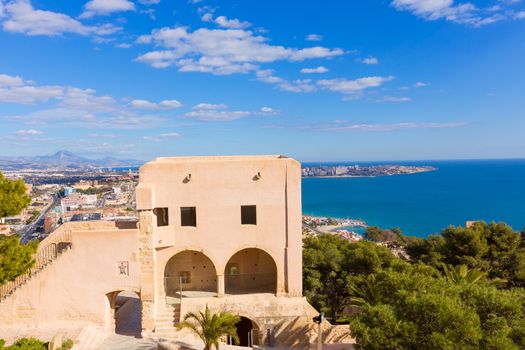 Alicante San Juan beach view from Santa Barbara Castle in Spain