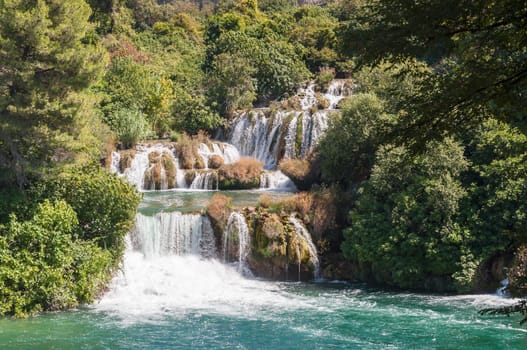 Waterfall in Krka National Park in Croatia