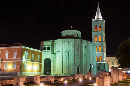 The Church of St. Donatus in Zadar by night