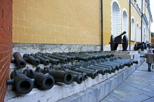 Ancient artillery Cannons In The Moscow Kremlin, Russia