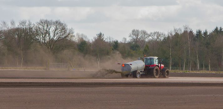 Application of manure on arable, dutch farmland