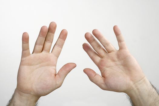 Two Man hands isolated