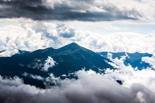 Large view of the high Alps in Austria