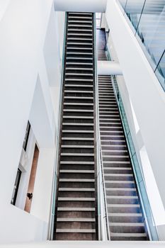 Editorial - Montreal, Canada. Fine Arts Museum Modern Staircase Set with Natural sun light.