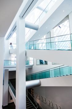 Editorial - Montreal, Canada. Fine Arts Museum Modern Staircase Set with Natural sun light.