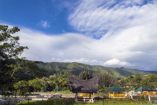 Batak Style Gazebo. Samosir Island North Sumatra, Indonesia.