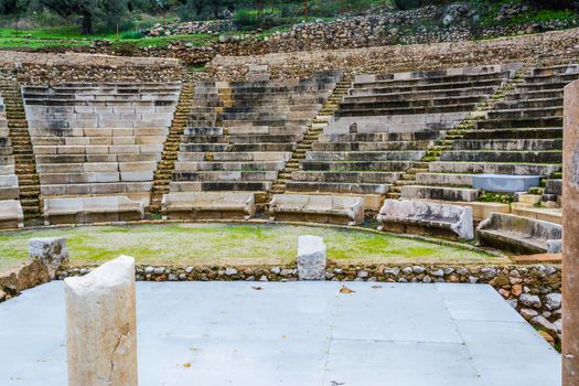 Ruins of small Epidavros theater, peloponnese, greece