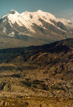 Landscape with mountain range in the background, Macrodistrito Maximiliano Paredes, La Paz, Bolivia
