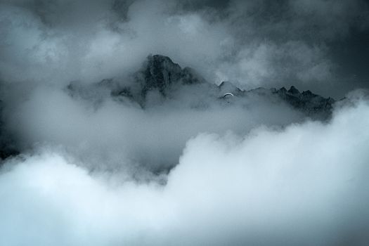 Clouds over mountain, Chamonix, Rhone-Alpes, France