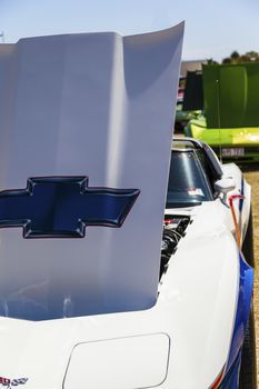 Gold Coast, QLD - SEPTEMBER 16: Chevy Corvettes and others on display at the Gold Coast "Corvettes on Display" classic car show at Gold Coast QLD , Australia September 16, 2013.