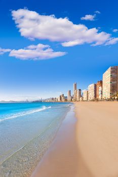 Benidorm Alicante Levante beach in blue Mediterranean Spain