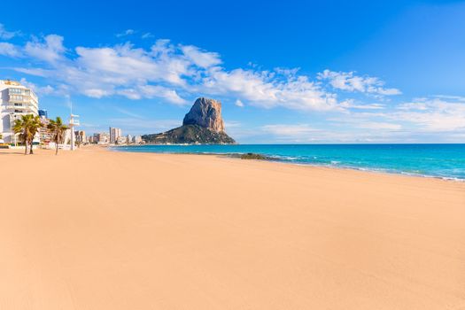 Calpe playa Arenal Bol beach near Penon de Ifach at Alicante spain