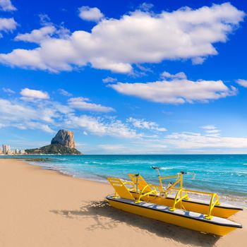 Calpe playa Arenal Bol beach near Penon de Ifach at Alicante spain