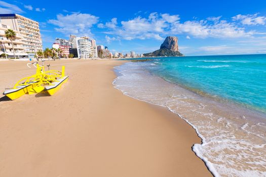 Calpe playa Arenal Bol beach near Penon de Ifach at Alicante spain