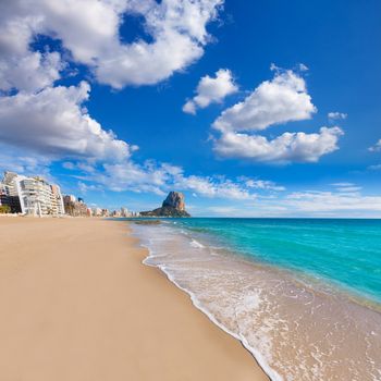 Calpe playa Arenal Bol beach near Penon de Ifach at Alicante spain