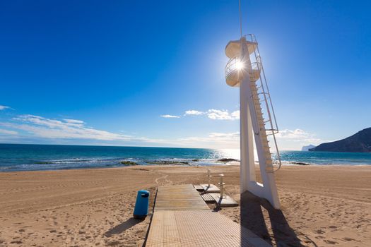 Calpe playa Arenal Bol beach near Penon de Ifach at Alicante spain