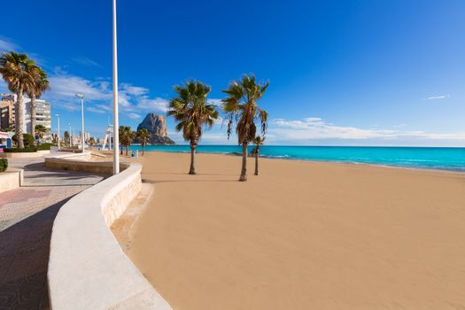 Calpe playa Arenal Bol beach near Penon de Ifach at Alicante spain
