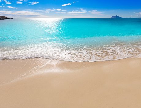 Calpe Cala el Raco beach in Mediterranean Alicante of Spain