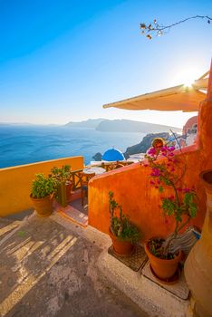 Oia Santorini Greece famous with romantic and beautiful sunsets