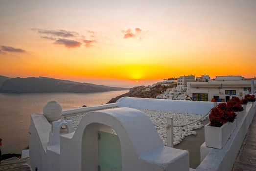 Oia Santorini Greece famous with romantic and beautiful sunsets