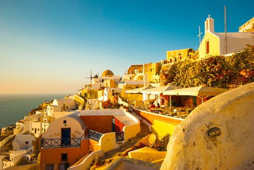 Oia Santorini Greece famous with romantic and beautiful sunsets