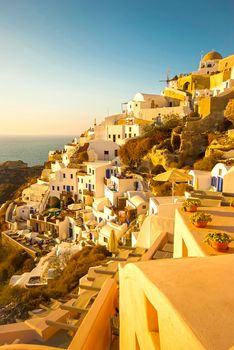 Oia Santorini Greece famous with romantic and beautiful sunsets