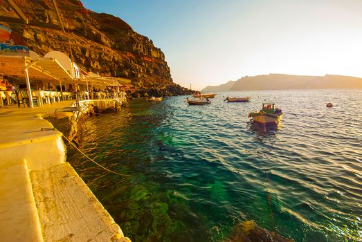 Oia Santorini Greece famous with romantic and beautiful sunsets