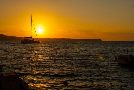 Oia Santorini Greece famous with romantic and beautiful sunsets