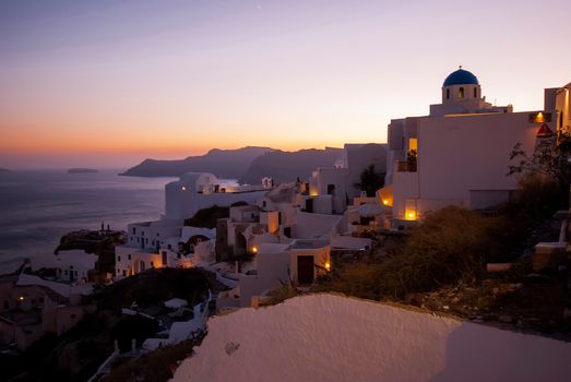 Oia Santorini Greece famous with romantic and beautiful sunsets