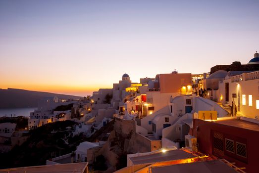 Oia Santorini Greece famous with romantic and beautiful sunsets