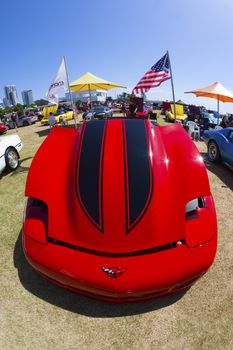 Gold Coast, QLD - SEPTEMBER 16: Chevy Corvettes and others on display at the Gold Coast "Corvettes on Display" classic car show at Gold Coast QLD , Australia September 16, 2013.