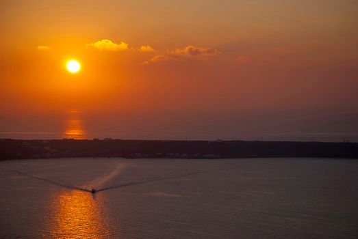 Oia Santorini Greece famous with romantic and beautiful sunsets