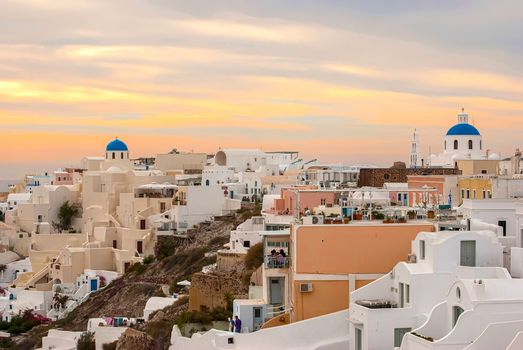 Oia Santorini Greece famous with romantic and beautiful sunsets