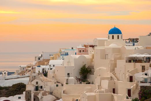 Oia Santorini Greece famous with romantic and beautiful sunsets