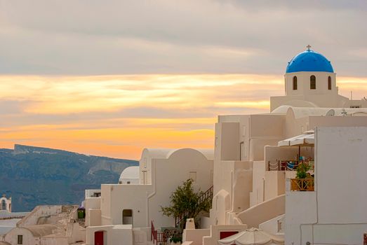 Oia Santorini Greece famous with romantic and beautiful sunsets