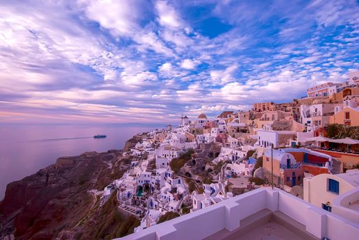 Oia Santorini Greece famous with romantic and beautiful sunsets